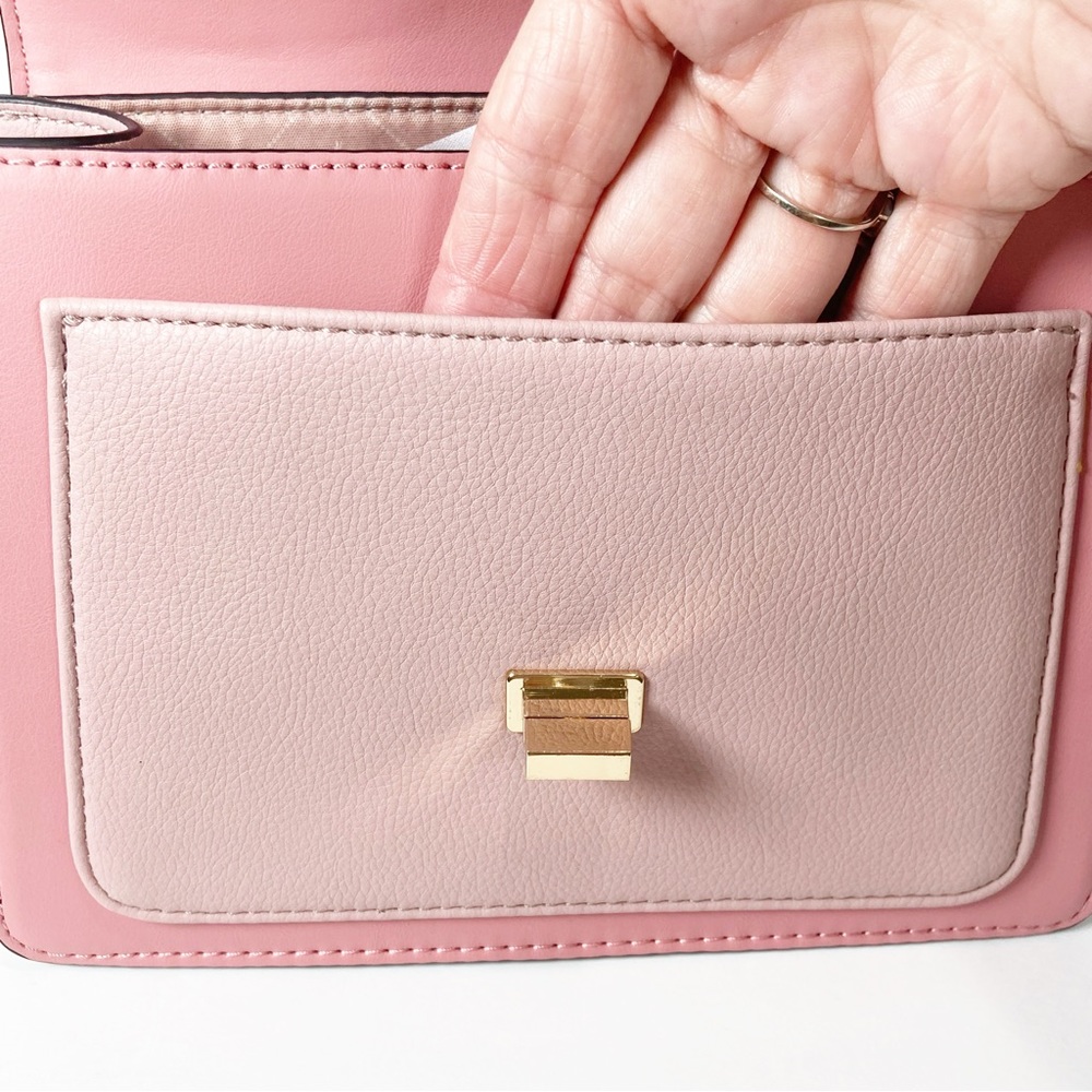 Aldo Pink White Top Handle Turn Lock Crossbody Bag NWOT - Picture 5 of 16